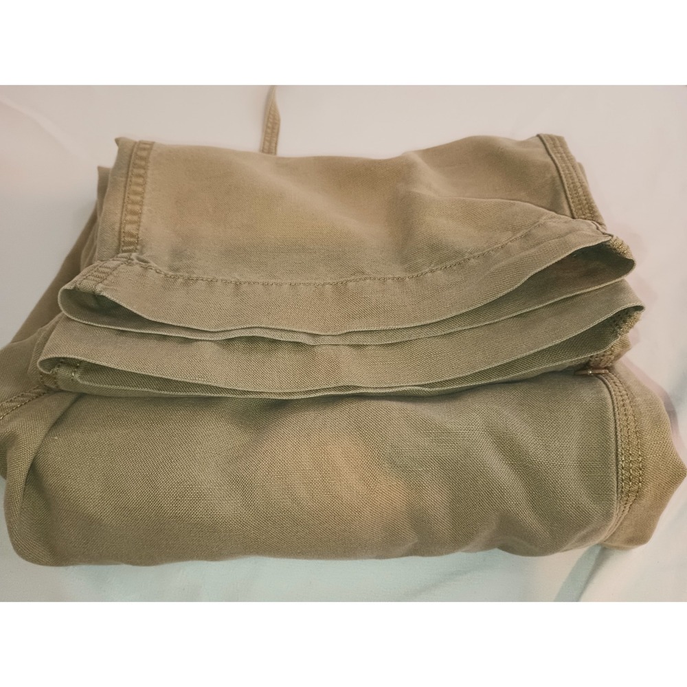 Gap Linen Cotton Canvas Straight Leg Roll Tab Utility Pants Drawstring Pocket 34 - Picture 15 of 16